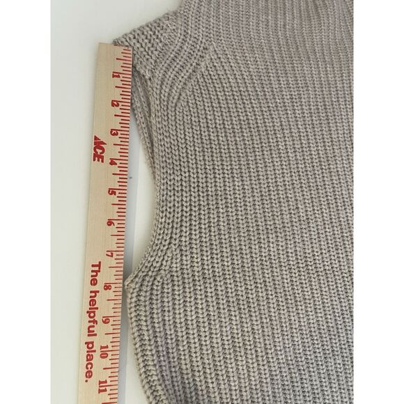 ARITZIA WILFRED XS Beige Oatmeal 100% Wool Sleeveless Sweater Vest Long Slits - Picture 12 of 13